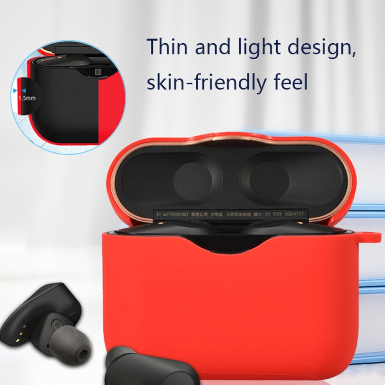2 PCS Bluetooth Earphone Silicone Protective Cover with Hook For Sony WF-1000XM3, Pink, Mint Green, Transparent, Green, Lavender Purple