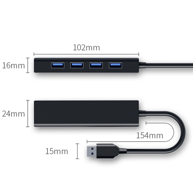 4 X USB 2.0 Ports HUB Converter, Cable Length: 15cm,Style:, Without Light Bar, With Light Bar Black, With Light Bar White