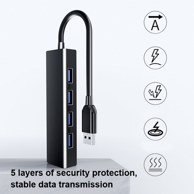 4 X USB 2.0 Ports HUB Converter, Cable Length: 15cm,Style:, Without Light Bar, With Light Bar Black, With Light Bar White