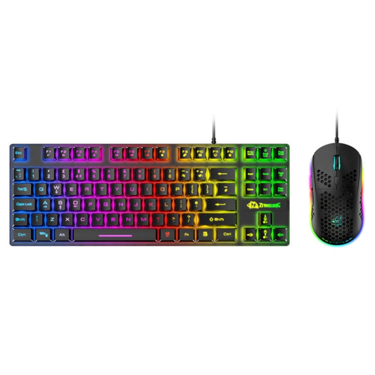 ZIYOU LANG T2 88 Keys Gaming Mechanical Luminous Keyboard and Mouse Set, Cable Length: 1.6m, T2 Blue, T2 Black, T2 White