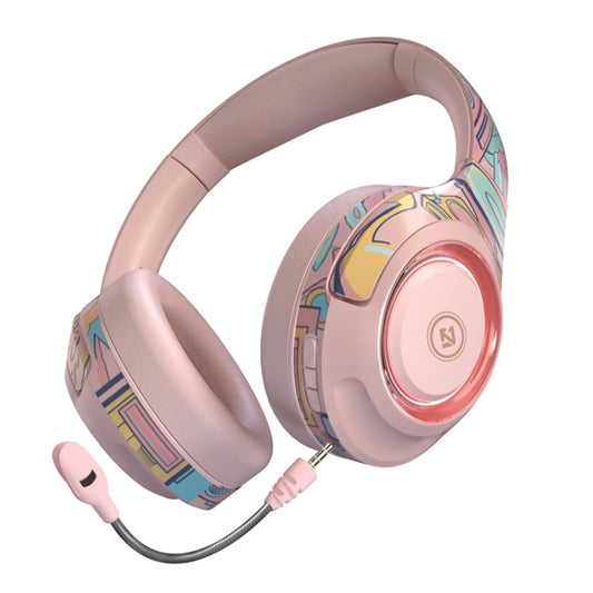 Casque Bluetooth sans fil pliable EL-A2 Gaming Ambient Light, noir, rose, rouge