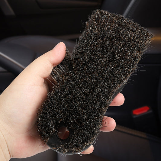 Brosse en cuir pour intérieur de voiture en crin de cheval, Crin de cheval
