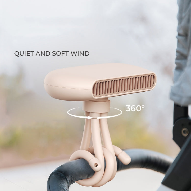 Mini ventilateur portatif rechargeable USB de bureau pour poussette, ventilateur Octopus, blanc, rose