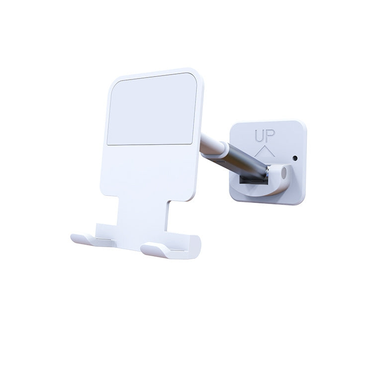 2 PCS T11 Wall Paste Mobile Phone Bracket Foldable Lift Bathroom Kitchen Wall Bracket, Black, White