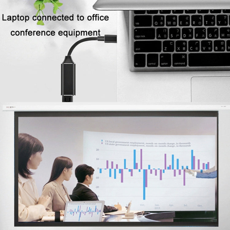TYPE-C USB3.1 to HDMI HD 4K Converter, Black, Silver