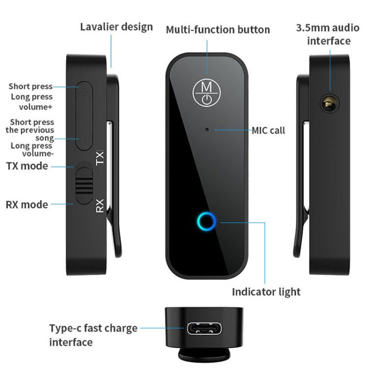 2 In 1 Bluetooth Receiving Transmitter AUX Car Adapter TV Computer Audio Transmitter, B28