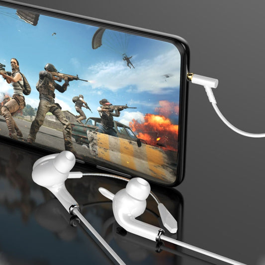 3.5mm Interface Mobile Phone Wire Control Headphones, White, Red, Black