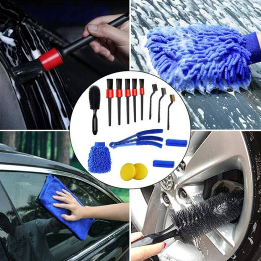 Brosse de nettoyage de voiture Éponge à cire Outil de lavage de voiture, 15 PCS / Set