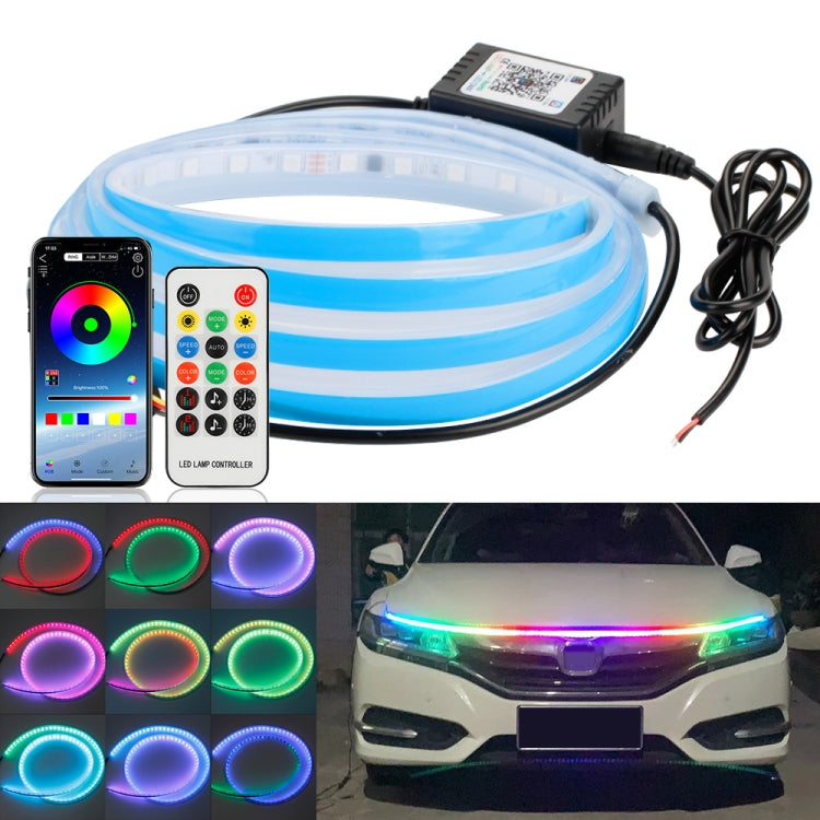Car LED Streamer Decorative Hood Atmosphere Lights, Style:, Monochrome White Light, Monochrome Yellow Light, Monochrome Ice Blue Light, Monochrome Blue Light, Monochrome Red Light, Monochrome Pink Purple Light, Monochrome Green Light, APP Colorful Ligh...