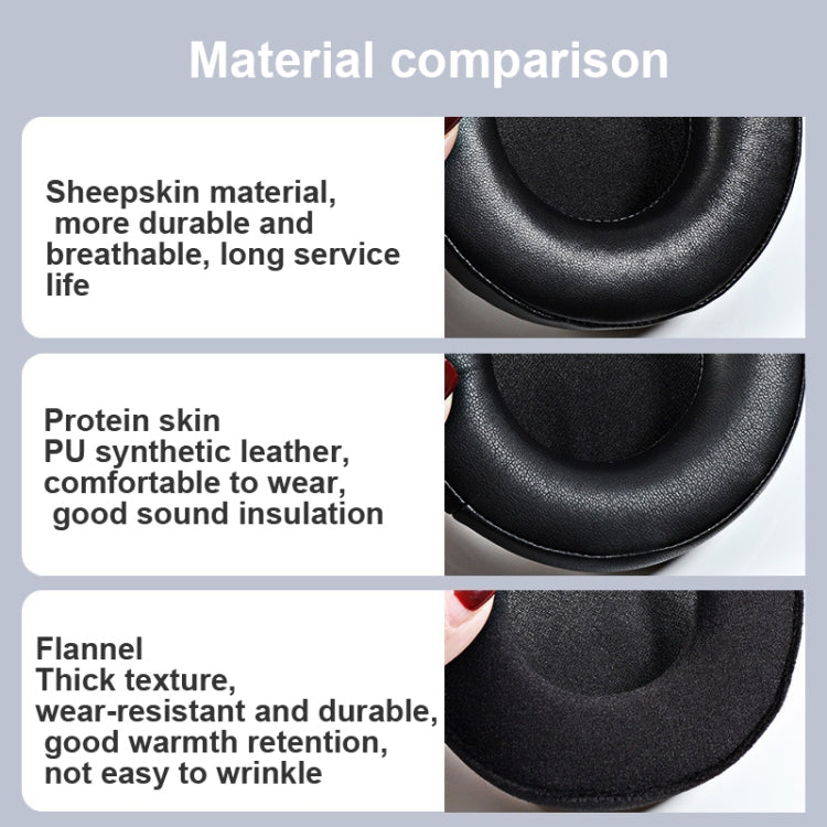 2 PCS Earmuffs for Audio-Technica AD1000X AD2000X AD900X AD700X,Style:, Black Protein Skin, Black Thickened Protein Skin, Black Flannel, Black Lambskin, Solid Head Beam, Hollow Head Beam