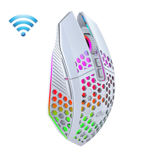FMOUSE X801 8 Keys 1600DPI Hollow Luminous Gaming Office Mouse,Style:, Black Wireless Rechargeable, White Wireless Rechargeable, Black Wired, White Wired