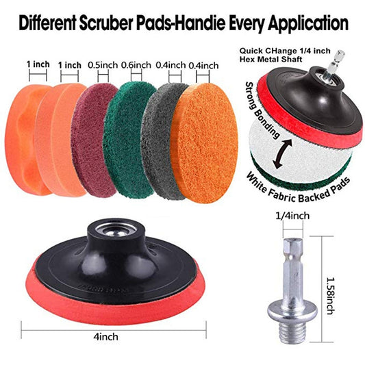 Kit de brosses de nettoyage, de dépoussiérage et de polissage universel pour perceuse électrique, 24 pièces/ensemble
