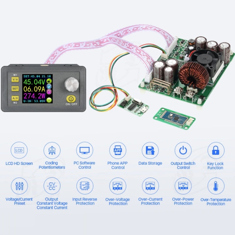 50V/20A CNC DC Adjustable Voltage Regulated Power Buck Module, DPS5020