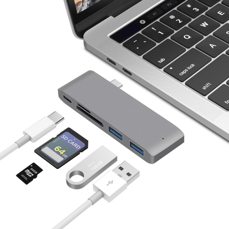 USB-C To HDMI Splitter Docking Station Card Reader, Specification:, 5 in 1 Gray, 5 in 1 Silver, 6 in 1 Gray, 6 in 1 Silver