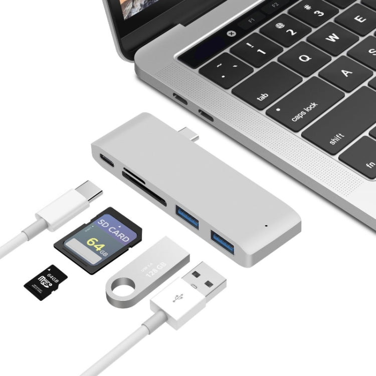 USB-C To HDMI Splitter Docking Station Card Reader, Specification:, 5 in 1 Gray, 5 in 1 Silver, 6 in 1 Gray, 6 in 1 Silver