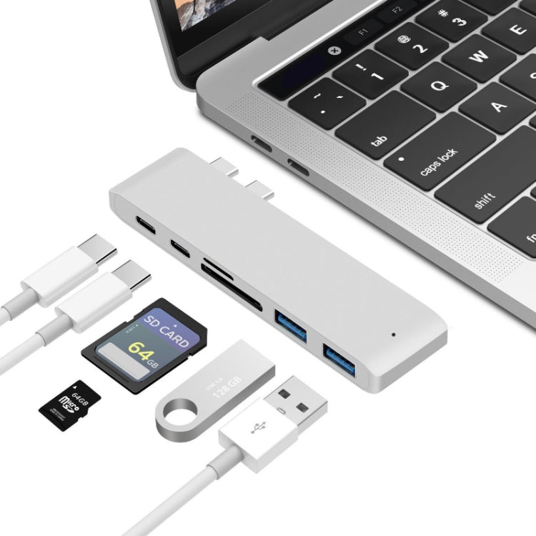 USB-C To HDMI Splitter Docking Station Card Reader, Specification:, 5 in 1 Gray, 5 in 1 Silver, 6 in 1 Gray, 6 in 1 Silver