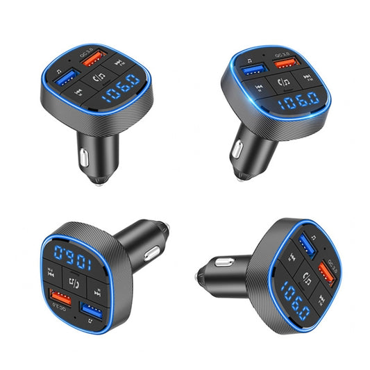 Transmetteur FM de voiture Bluetooth MP3 avec charge rapide QC3.0, Charge rapide QC3.0