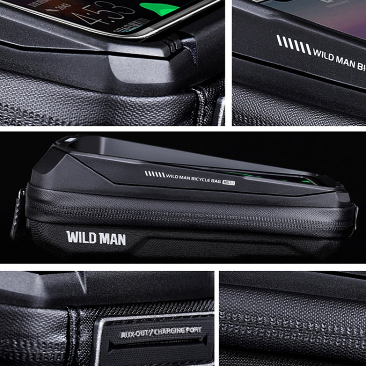 WILD MAN MS33 0.6L Mountain Bike Hard Shell Phone Touch Screen Handlebar Bag, MS33