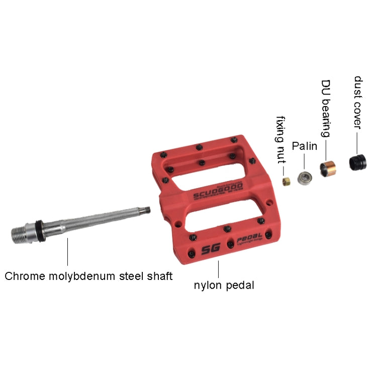 FMFXTR Mountain Bicycle Pedal Nylon Fiber Bearing Non-Slip Pedal, SG-12B