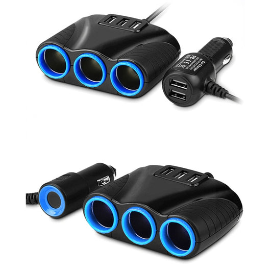 Chargeur de voiture multifonctionnel USB 3 en 1 pour allume-cigare JY-1905 120W, Style :, 3 ports