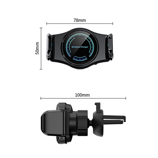 15W Mini Car Wireless Charger Phone Smart Sensing Holder