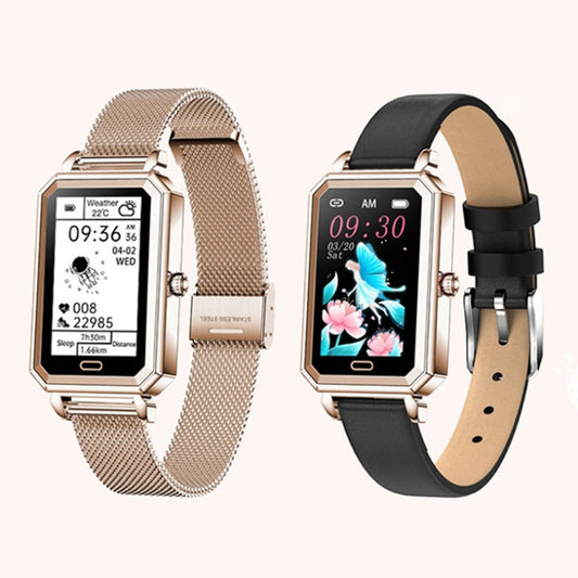 LOANIY HT2 1.28 Inch Heart Rate Detection Pedometer Smart Watch, Gold Steel