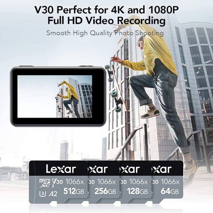 Lexar LKSTF1066X High-Speed TF Card Motion Camera Surveillance Recorder Memory Card, 64GB, 128GB, 512GB