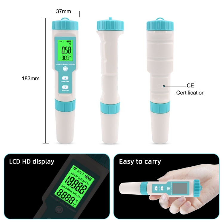 C-600A 7 In 1 Temperature/Salinity/PH/TDS/EC/ORP/SG Monitoring Pen, C-600A