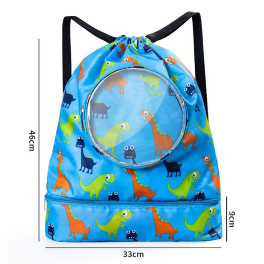 Wet And Dry Separation Waterproof Drawstring Shoulder Beach Swimming Bag For Children, Black S, Black L, Pink S, Pink L, Blue S, Blue L, Tibetan S, Tibetan L, Gray S, Gray L