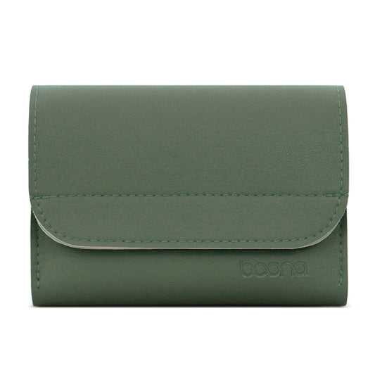 Baona BN-Q009 Kleine Aufbewahrungstasche für Mausladegeräte aus Leder, Tiefblau+Gelb, Graugrün+Hellgrün, Silber+Blau