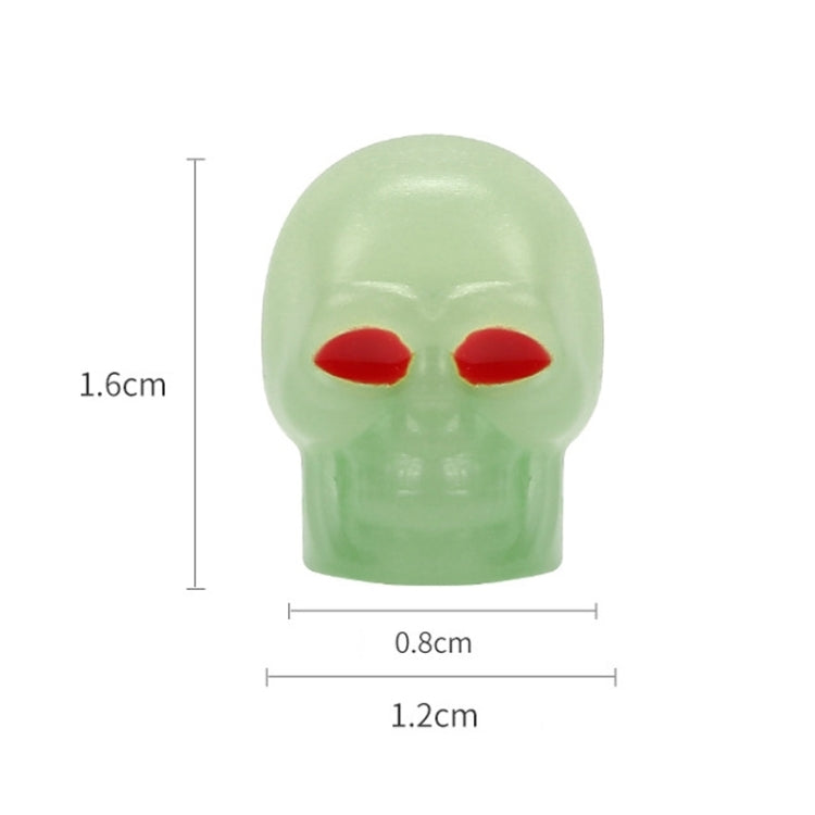 1 Sets Car Tire Luminous Valve Cap Motorcycle Skull Valve Core Cap, 1 Set Green, 1 Set Yellow, 1 Set Red, 1 Set Blue