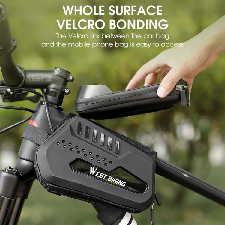 WEST BIKING Bicycle TPU Hard Shell Front Beam Bilateral Mobile Phone Bag, YP0707294