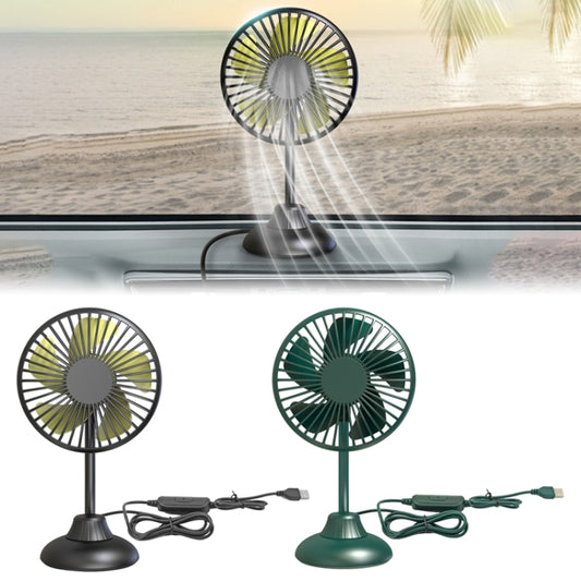 Mini ventilateur de tuyau F502 Petit ventilateur USB de voiture, Vert, Noir