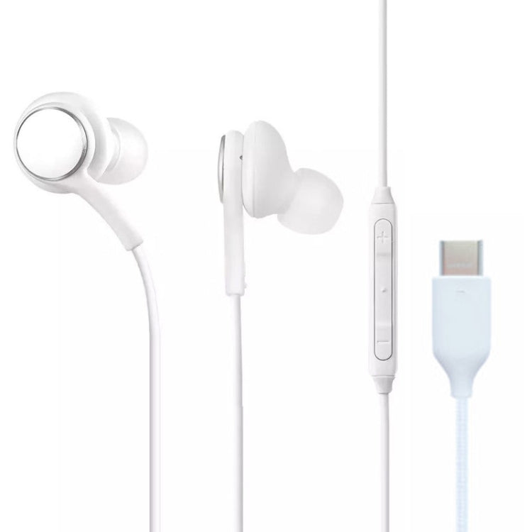 115 Type-C Digital Chip Wire-controlled Headphones, For Samsung Note 10 (White)