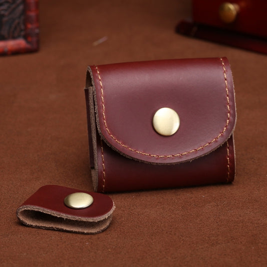 S122 Vintage Mini Kopfhörertasche aus Leder, Kaffee, Weinrot, Schwarz, Blau, Grau, Grün