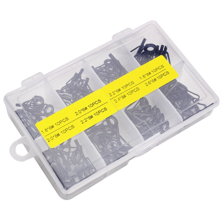 80 PCS / Box Top Ring Leading Eye Lure Rod Accessories, Style:, Stainless Steel+Ceramic Ring, Iron+Ceramic Ring