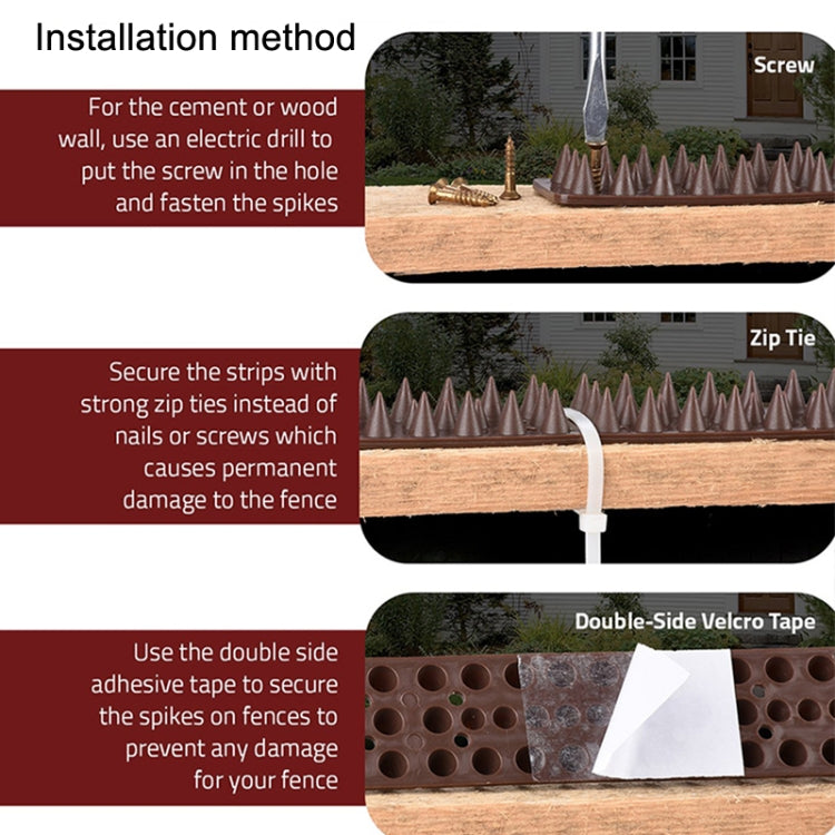 Plastic Bird Repellent Thorns Fence Anti-climb Nails, White, Brick Red, Green, Grass Green, Transparent, Grey, Brown, Black