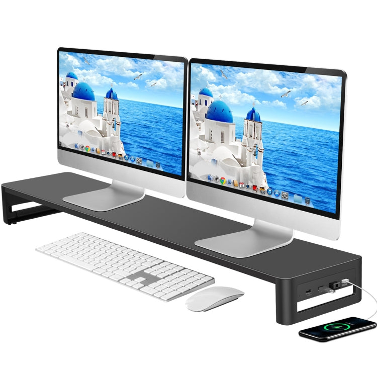 Vaydeer Multifunctional Desktop Widening Monitor Rack, Spec:, Single-layer Type (No USB), Single-layer Type (USB 3.0+3xUSB 2.0), Single-layer Type (Wireless Charger), Drawer Type (Wireless Charger)