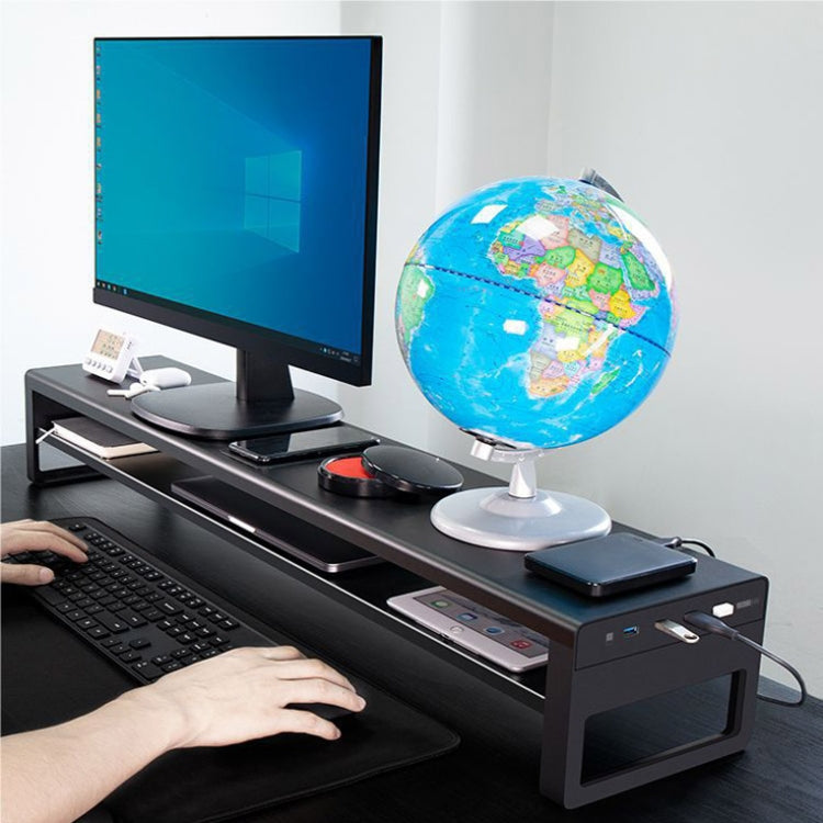Vaydeer Multifunctional Desktop Widening Monitor Rack, Spec:, Single-layer Type (No USB), Single-layer Type (USB 3.0+3xUSB 2.0), Single-layer Type (Wireless Charger), Drawer Type (Wireless Charger)