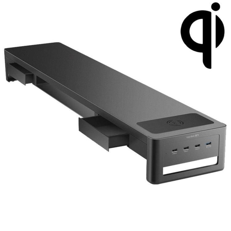 Vaydeer Multifunctional Desktop Widening Monitor Rack, Spec:, Single-layer Type (No USB), Single-layer Type (USB 3.0+3xUSB 2.0), Single-layer Type (Wireless Charger), Drawer Type (Wireless Charger)