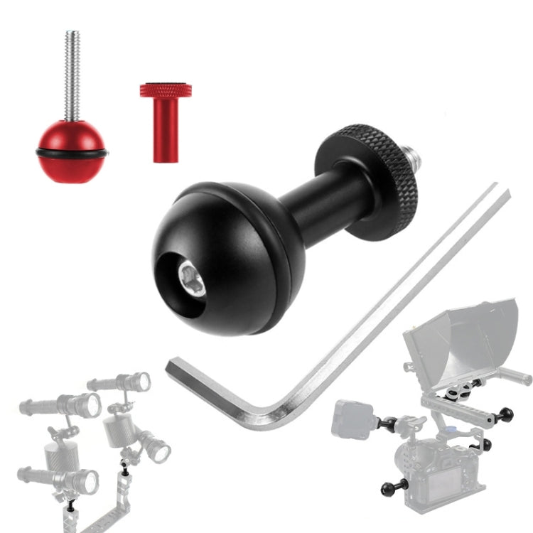 Ball Head Adapter Adjustable Screw Fixed Mount Camera Underwater Diving Photography Lights Bracket, 1/4 Inch Red, 1/4 Inch Black, M5 Screw Black