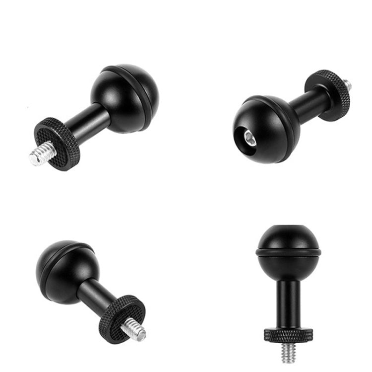 Ball Head Adapter Adjustable Screw Fixed Mount Camera Underwater Diving Photography Lights Bracket, 1/4 Inch Red, 1/4 Inch Black, M5 Screw Black