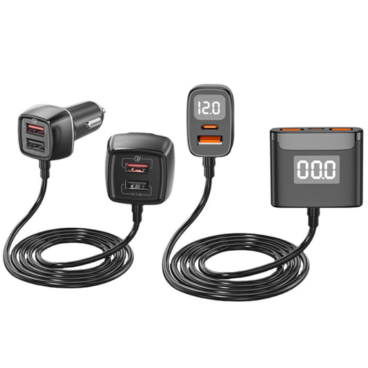 Chargeur de voiture un pour quatre charge rapide QC3.0 4USB pour siège avant et arrière, style : édition améliorée