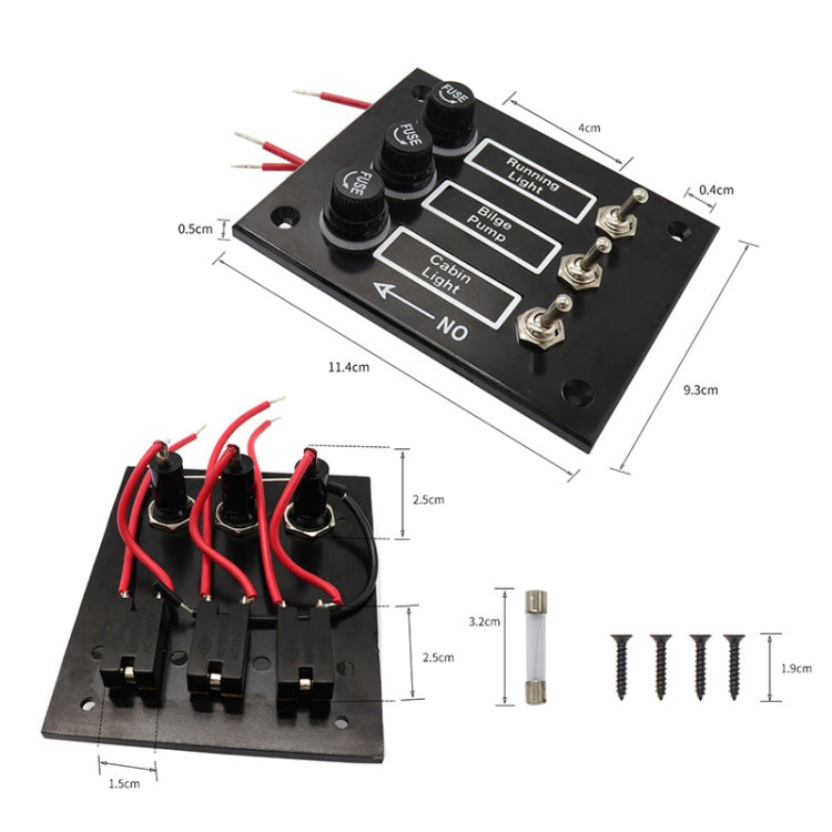 AOS3045 Switch Panel Marine Retrofit Each With Independent Fuse Protection, 3 Groups Shake Switch, 6 Groups Shake Switch
