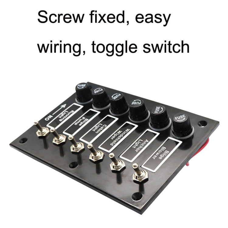 AOS3045 Switch Panel Marine Retrofit Each With Independent Fuse Protection, 3 Groups Shake Switch, 6 Groups Shake Switch