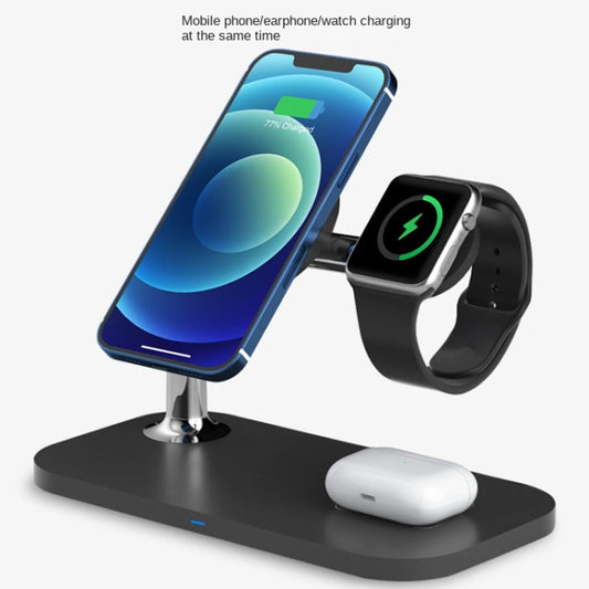 3 In 1 Magnetic Wireless Charger For iPhone12/13/14/15/16&iWatch&AirPods, 3 In 1 Black