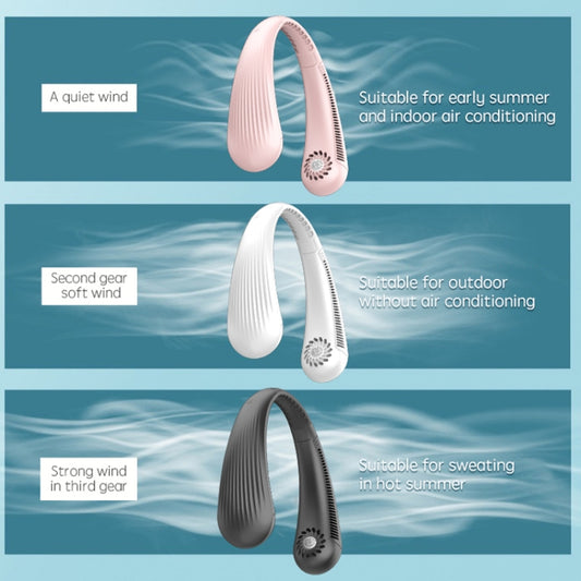 Ventilateur de Cou Suspendu Paresseux Sans Lame Silencieux,Modèle:, T36 Noir 3000 mAh, A306 Quatre cœurs 4000 mAh Rose