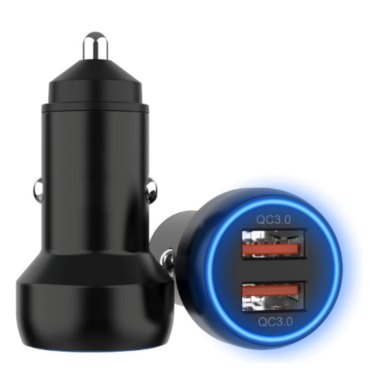 Chargeur de voiture double interface en alliage d'aluminium IBD352, Spécifications : PD30W+PD30W, Double QC3.0 36W, QC3.0 18W+PD 3.0 20W, QC3.0 18W+PD 3.0 30W, QC3.0 30W+PD 3.0 30W