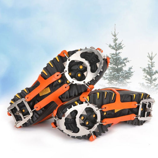 1 Pair 18 Large Spikes Crampons Outdoor Winter Walk Ice Fishing Snow Shoe Spikes,Size:, M Black, L Black, M Orange, L Orange