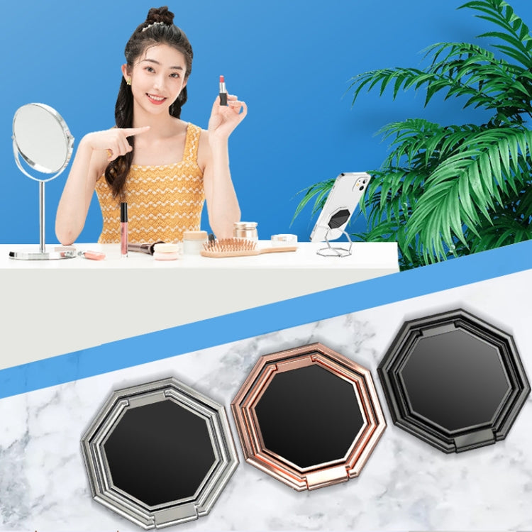 Metal Ring Buckle Live Rotating Magnetic Suction Car Desktop Tablet Folding Phone Bracket, Black, Silver, Rose Red, Bagua Map